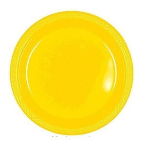 Yellow Sunshine Plastic Plates, 10.25", Party Supp